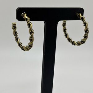 Gold Twisted Hoop Earrings